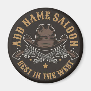 アンティークカウボーイガン名を追加Old Wild West Saloon マグネット