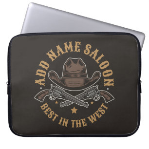 アンティークカウボーイガン名を追加Old Wild West Saloon ラップトップスリーブ