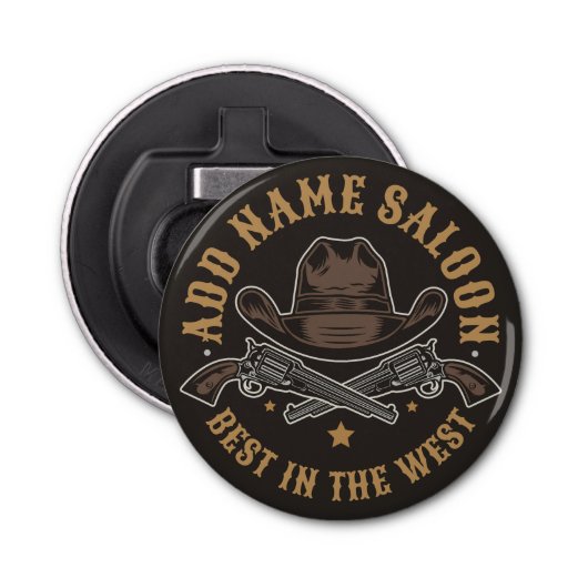 アンティークカウボーイガン名を追加Old Wild West Saloon 栓抜き (正面)