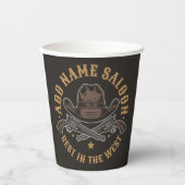 アンティークカウボーイガン名を追加Old Wild West Saloon 紙コップ (正面)