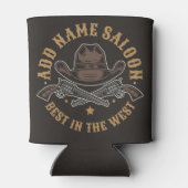 アンティークカウボーイガン名を追加Old Wild West Saloon 缶クーラー (裏面)