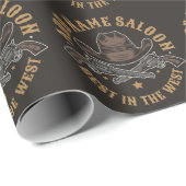 アンティークカウボーガン追加お名前オールドワイルドウェストサロン ラッピングペーパー (ロールコーナー)