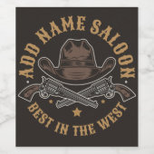 アンティークカウボーガン追加お名前オールドワイルドウェストサロン ワインラベル (シングルラベル)