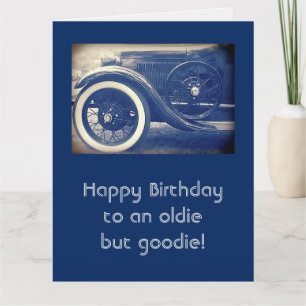 アンティークカクラシックーズブルー誕生日ビッグカード カード