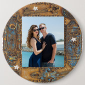 アンティークカスタムスケルトン鍵フレーム、YPI Rd 缶バッジ (正面)