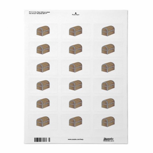 アンティークカスタム木海賊宝箱ボタン ラベル (フルシート)