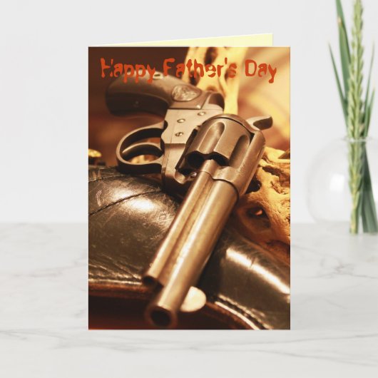 アンティークカッコいい銃ハッピー・ファザーズ・デイカード カード (正面)