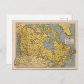 アンティークカナダの地図 ポストカード (正面/裏面)