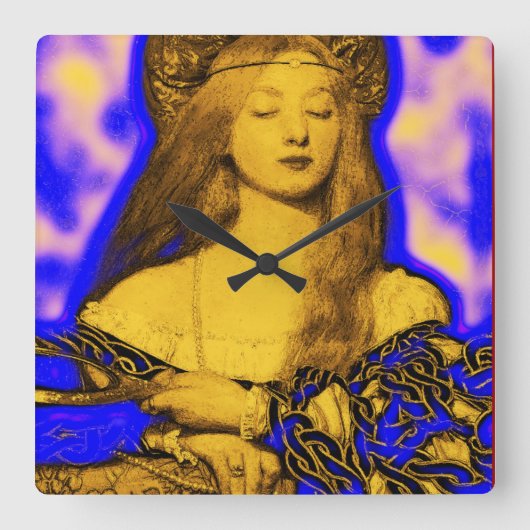 アンティークカボチャ収穫 スクエア壁時計 (正面)