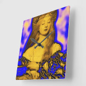 アンティークカボチャ収穫 スクエア壁時計 (傾斜)