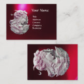 アンティークカメオ、フクロウと夜のムーンレディ 名刺 (正面/裏面)