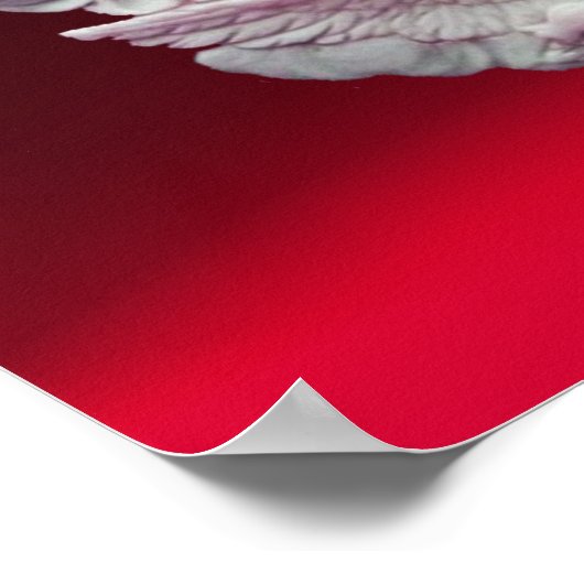 アンティークカメオ、フクロウと夜の月の女性 ポスター (角)