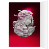 アンティークカメオ、フクロウモノグラムの夜のムーンレディ (内側 (左))