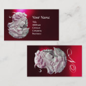 アンティークカメオ、フクロウモノグラムの夜のムーンレディ 名刺 (正面/裏面)