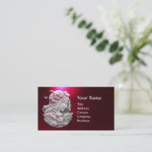 アンティークカメオ、フクロウモノグラムの夜のムーンレディ 名刺 (スタンド正面)