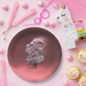 アンティークカメオ、ブドウのモノグラムの女性 ペーパープレート (パーティー)