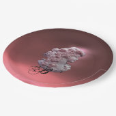 アンティークカメオ、ブドウのモノグラムの女性 ペーパープレート (アングル)