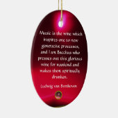 アンティークカメオ、レディ及びブドウ、ワイン及び音楽引用文 セラミックオーナメント (右)