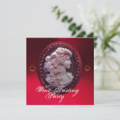 アンティークカメオ、ワインとブドウの鑑賞パーティー 招待状 (スタンド正面)