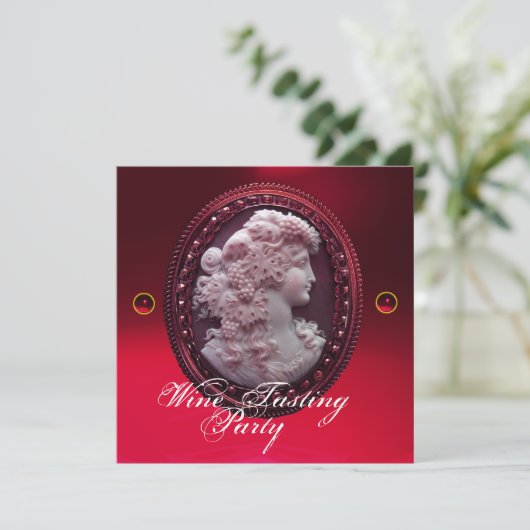 アンティークカメオ、ワインとブドウの鑑賞パーティー 招待状 (スタンド正面)