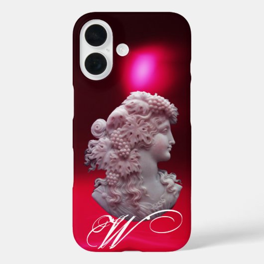 アンティークカメオ、葡萄とブドウを持つ女性 Case-Mate iPhoneケース (裏面)