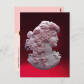 アンティークカメオ、葡萄を持つ女性 ポストカード (正面/裏面)