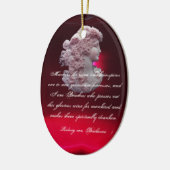 アンティークカメオ、葡萄を持つ女性、ワインと音楽 セラミックオーナメント (左)