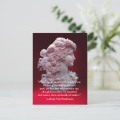 アンティークカメオ、葡萄を持つ女性、ワイン音楽引用文 ポストカード (スタンド正面)