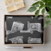 アンティークカメラパターン図解入りの、写真付きのヴィンテージカメラ 薄葉紙 (ギフト)