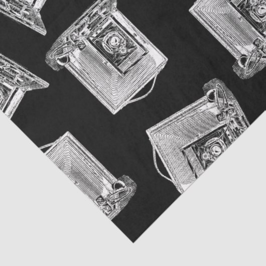 アンティークカメラパターン図解入りの、写真付きのヴィンテージカメラ 薄葉紙 (詳細)