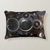 アンティークカメラ撮影ヴィンテージレンズフィルム アクセントクッション (正面)