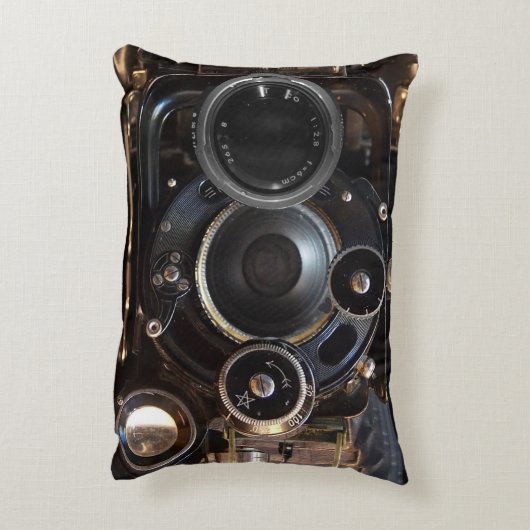 アンティークカメラ撮影ヴィンテージレンズフィルム アクセントクッション (裏面(縦))