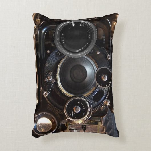 アンティークカメラ撮影ヴィンテージレンズフィルム アクセントクッション (正面(垂直))