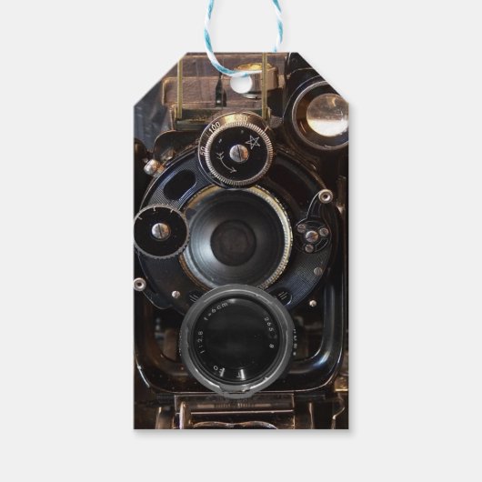 アンティークカメラ撮影ヴィンテージレンズフィルム ギフトタグ (正面)