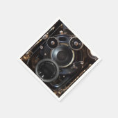 アンティークカメラ撮影ヴィンテージレンズフィルム スタンダードカクテルナプキン (角)