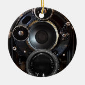 アンティークカメラ撮影ヴィンテージレンズフィルム セラミックオーナメント (正面)