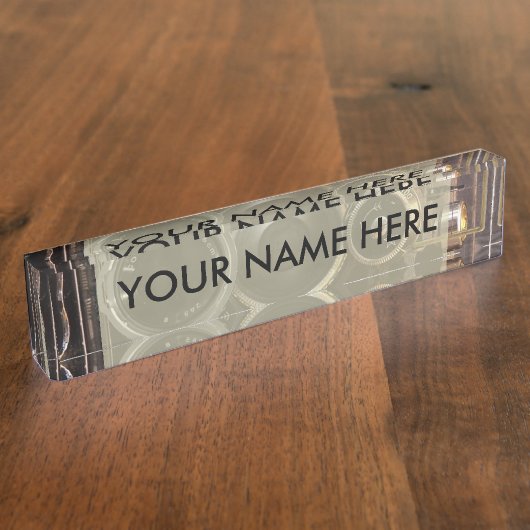 アンティークカメラ撮影ヴィンテージレンズフィルム デスクネームプレート (側面)