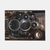 アンティークカメラ撮影ヴィンテージレンズフィルム ドアマット (正面)