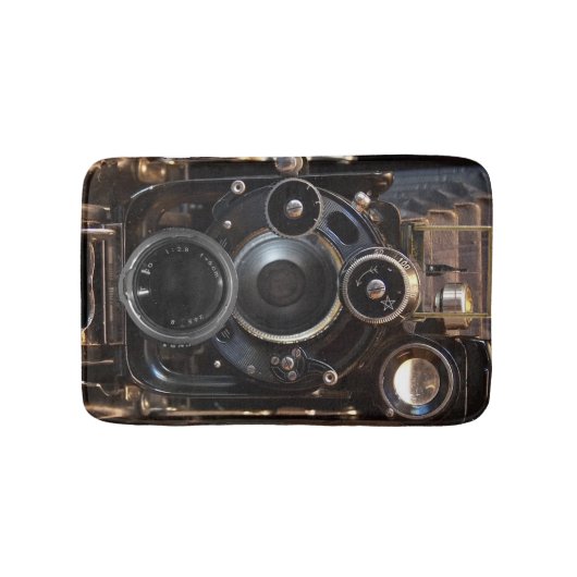 アンティークカメラ撮影ヴィンテージレンズフィルム バスマット (正面)