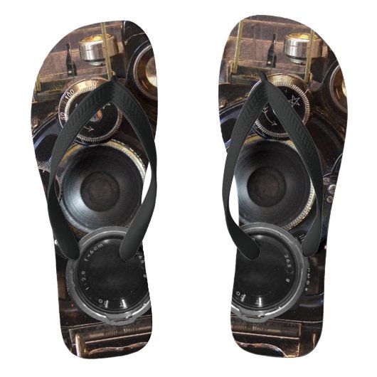 アンティークカメラ撮影ヴィンテージレンズフィルム ビーチサンダル (フットベッド)