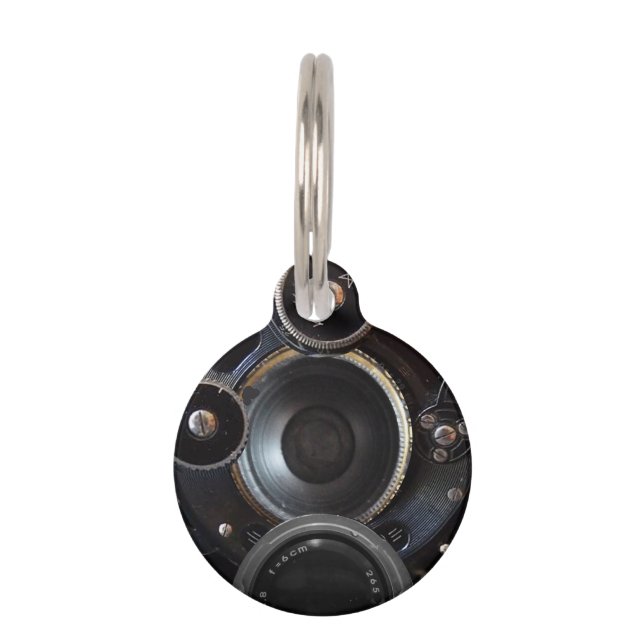 アンティークカメラ撮影ヴィンテージレンズフィルム ペット　ネームタグ (正面)