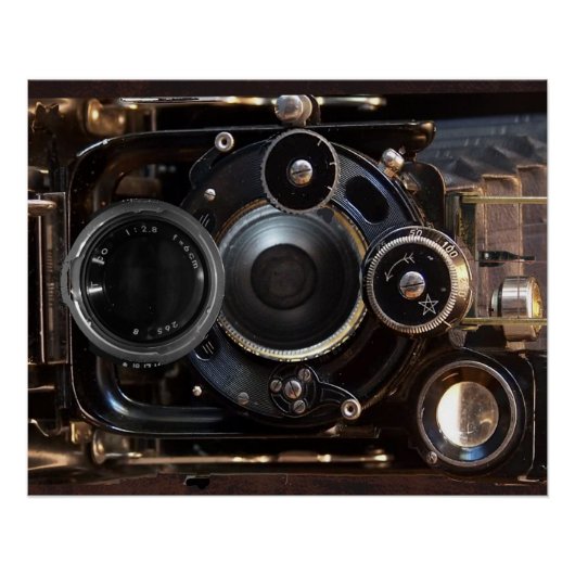 アンティークカメラ撮影ヴィンテージレンズフィルム ポスター (正面)