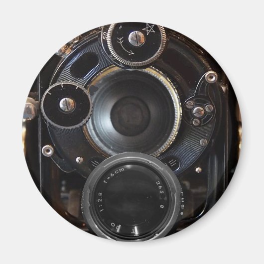 アンティークカメラ撮影ヴィンテージレンズフィルム マグネット (正面)