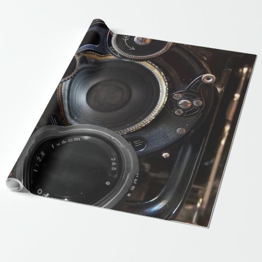 アンティークカメラ撮影ヴィンテージレンズフィルム ラッピングペーパー (アンロールド)
