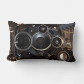 アンティークカメラ撮影ヴィンテージレンズフィルム ランバークッション (正面)