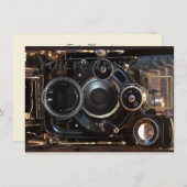 アンティークカメラ撮影ヴィンテージレンズフィルム 招待状 (正面/裏面)