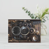 アンティークカメラ撮影ヴィンテージレンズフィルム 招待状 (スタンド正面)