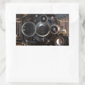 アンティークカメラ撮影ヴィンテージレンズフィルム 長方形シール (バッグ)