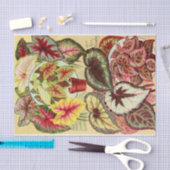 アンティークカラディウムズとレックスベゴニアティッシュペーパー 薄葉紙 (クラフト)