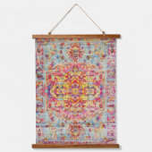 アンティークカラフルアラベスク動揺してペルシア絹 吊り下げ型タペストリー (正面)